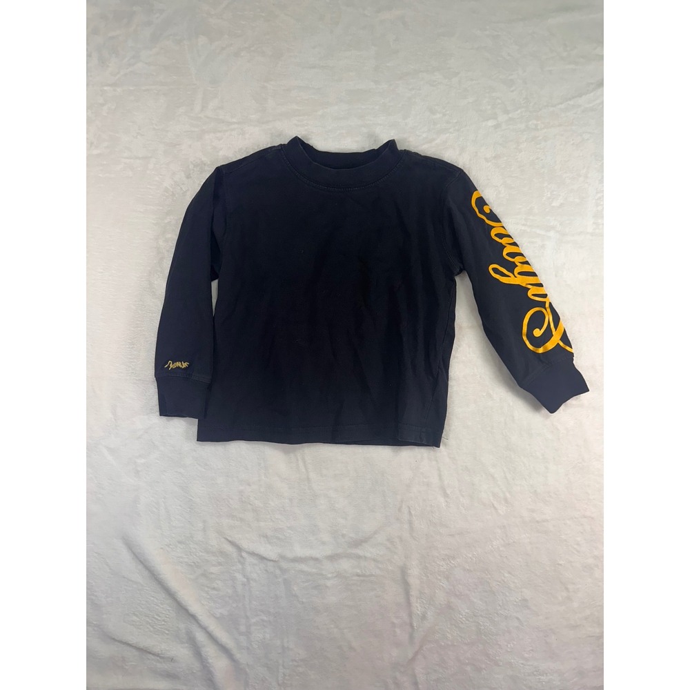 Coogi Long Sleeve T-Shirt 3T Black‎ Gold Script Logo Graphic Kids Toddler